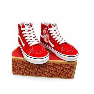 VANS Sk8-Hi Racing Red/True White VN0A4BV6JV6 Unisex Mens 9.5 Womens 11 High Top